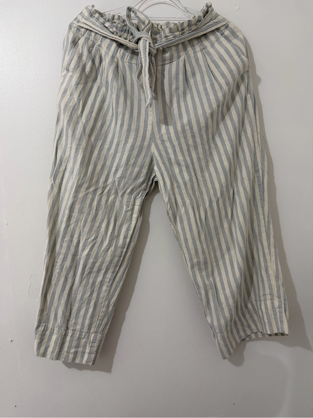 Madewell Blue & White Striped Cropped Pants